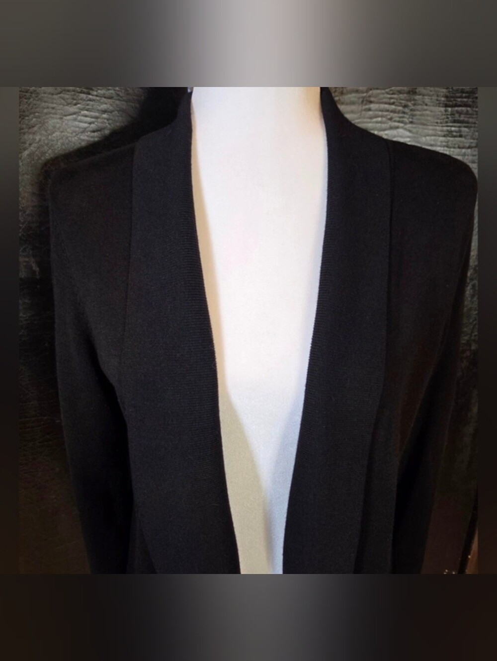 Verve Ami Black Open Front Cardigan Sweater Medium - Picture 2 of 10